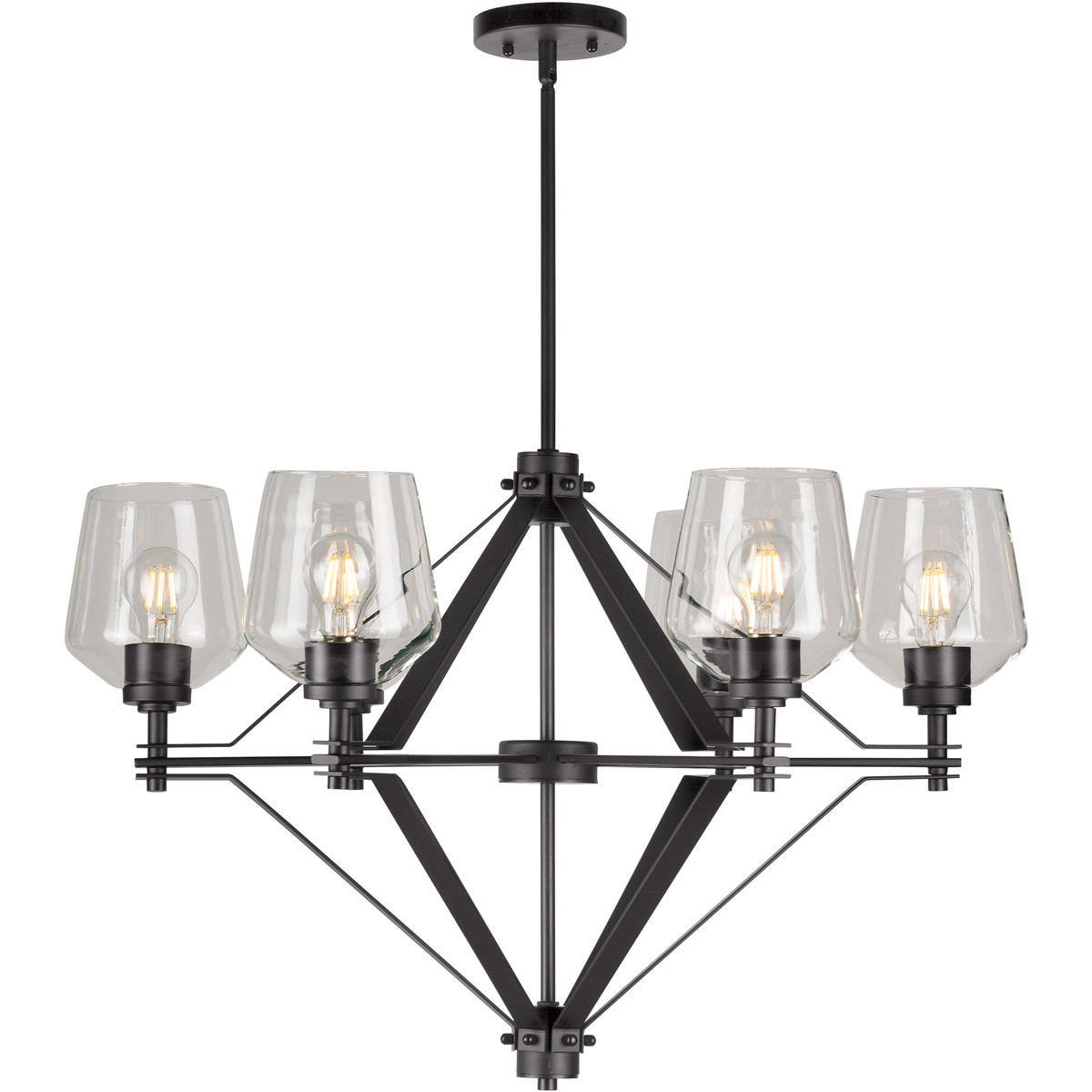 Forte Lighting 2743-06-04 Chalice 6 Light 30.5 inch Black Chandelier Ceiling Light