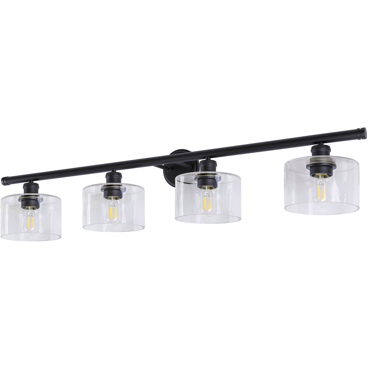 Forte Lighting 5748-04-04 Zane 4 Light 45 inch Black Vanity Light Wall Light