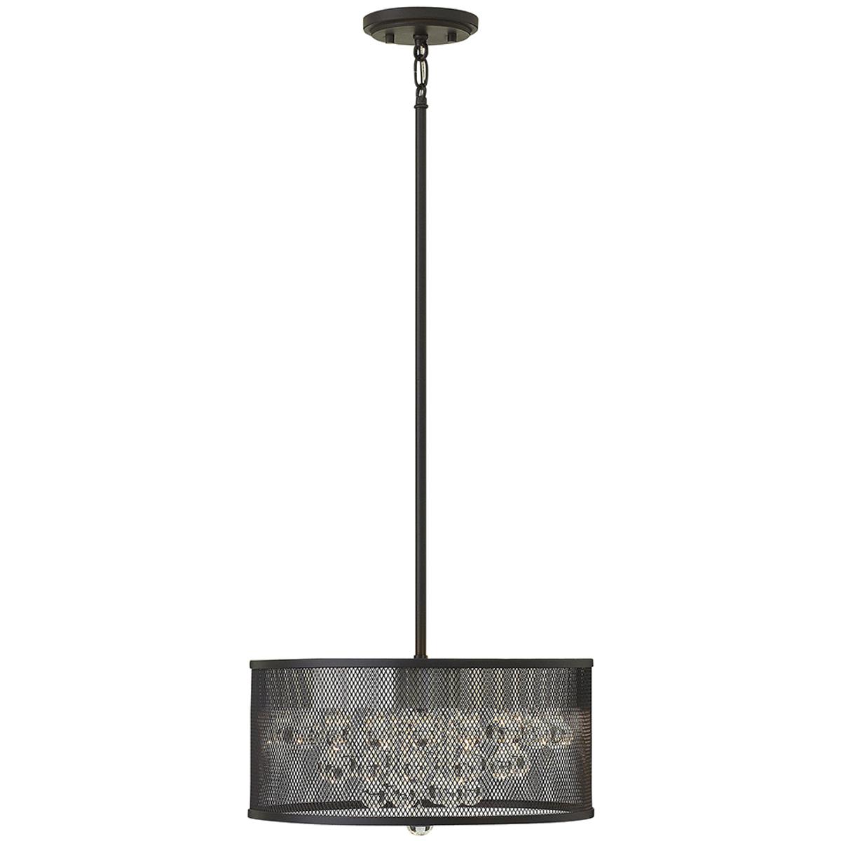 Fredrick Ramond FR38901BLK Fiona LED 15 inch Black Foyer Light Ceiling Light, Pendant/Semi-Flush Mount