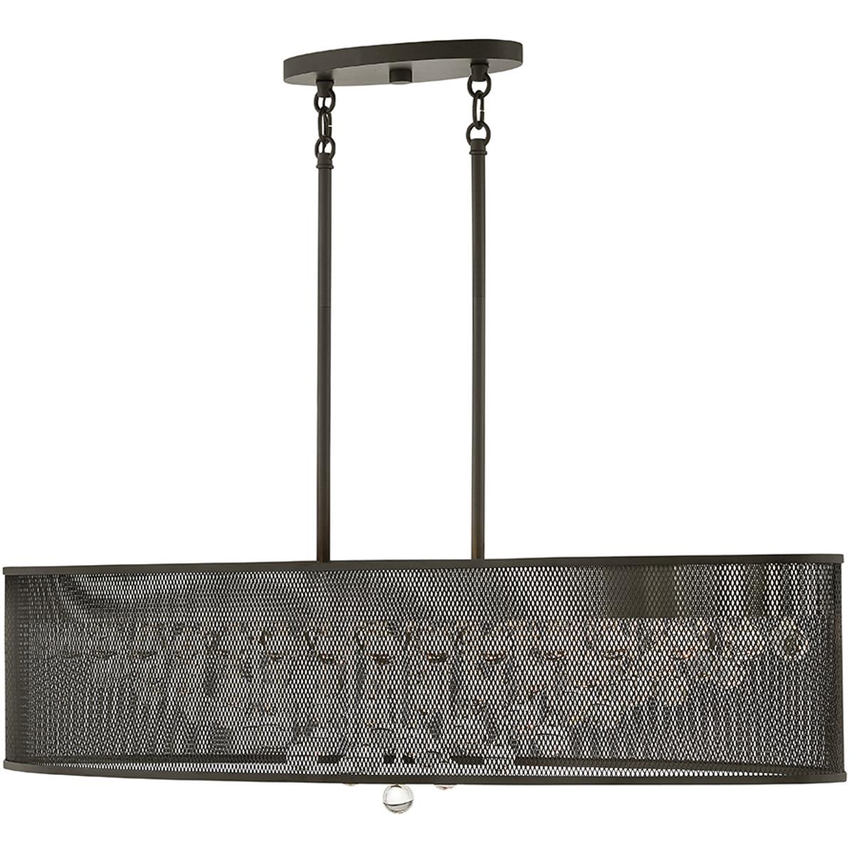 Fredrick Ramond FR38902BLK Fiona LED 42 inch Black Chandelier Ceiling Light, Linear & Oval