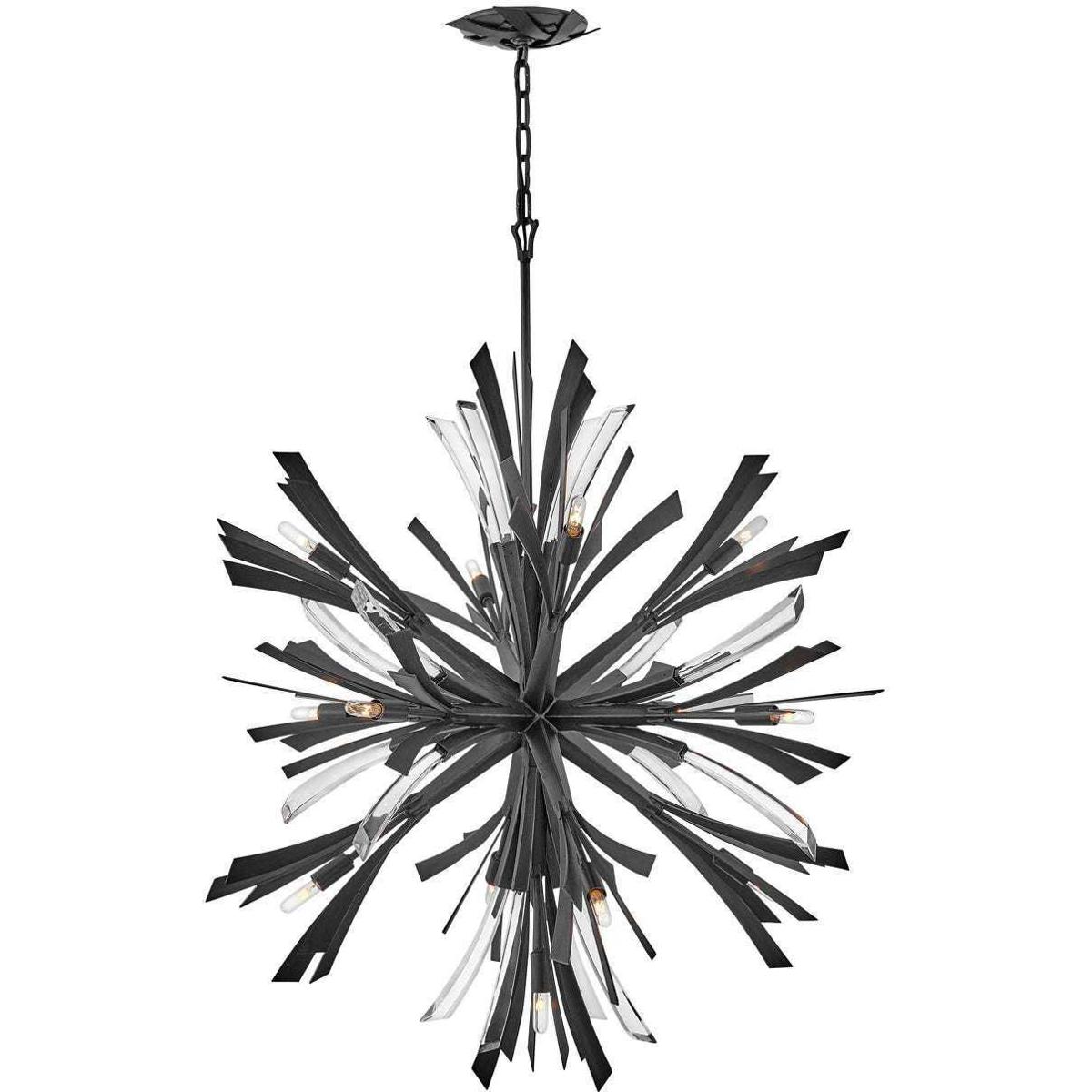 Fredrick Ramond FR40905BGR Vida LED 36 inch Brushed Graphite Chandelier Ceiling Light, Orb