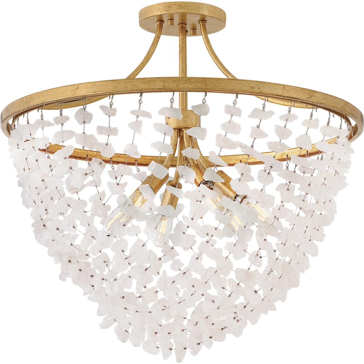 Fredrick Ramond FR41591DA Myra 6 Light 24 inch Distressed Brass Semi-Flush Mount Ceiling Light