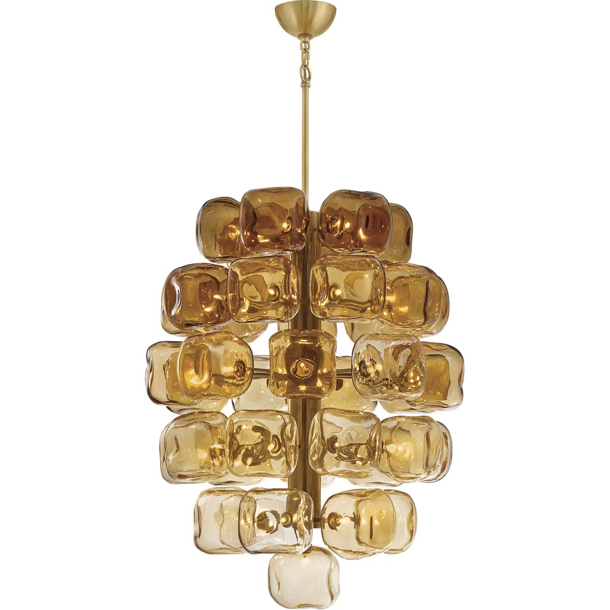 Fredrick Ramond FR46858UB Perriand 40 Light 30 inch Unlacquered Brass Chandelier Ceiling Light