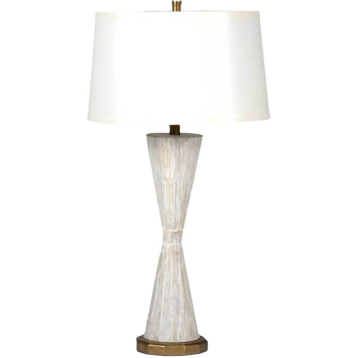 Gabby SCH155030 Roman 325 inch Distressed White  Antique Gold Table Lamp Portable Light