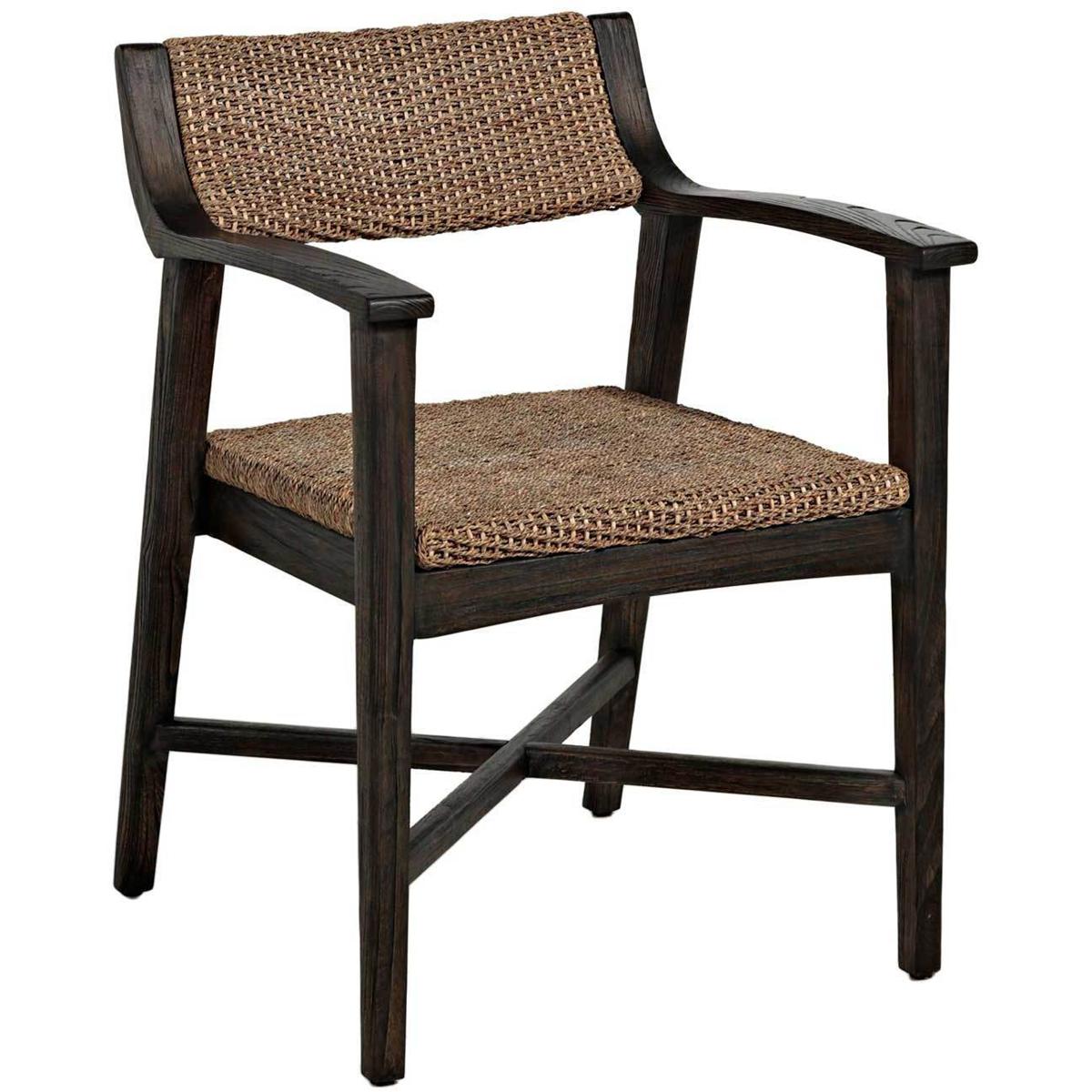 Gabby SCH-160340 Richard Dark Brown Rubber Wood / Natural Seagrass Dining Chair