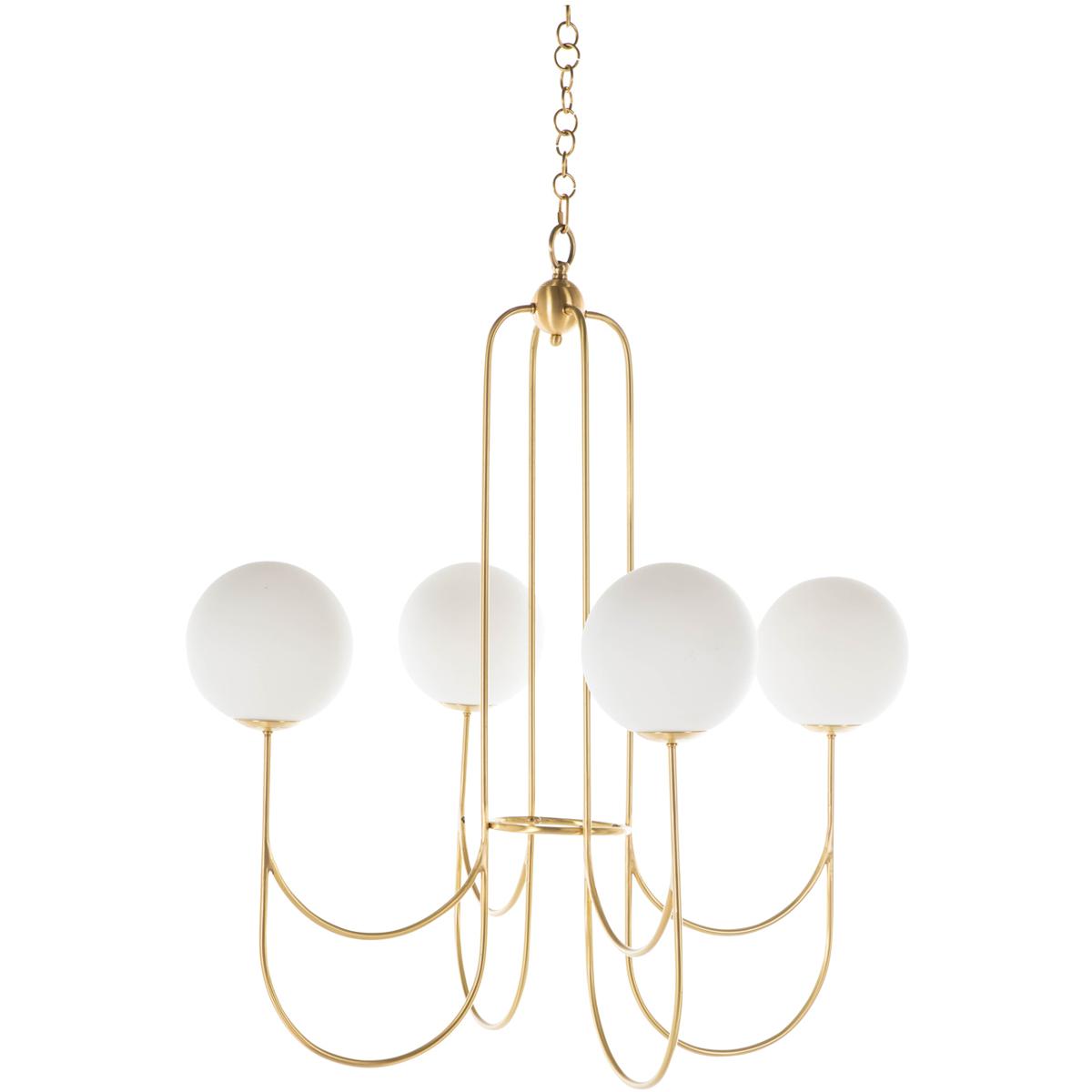 Gabby SCH-175019 Granville 4 Light 34 inch Brass / Matte Frosted Glass Chandelier Ceiling Light