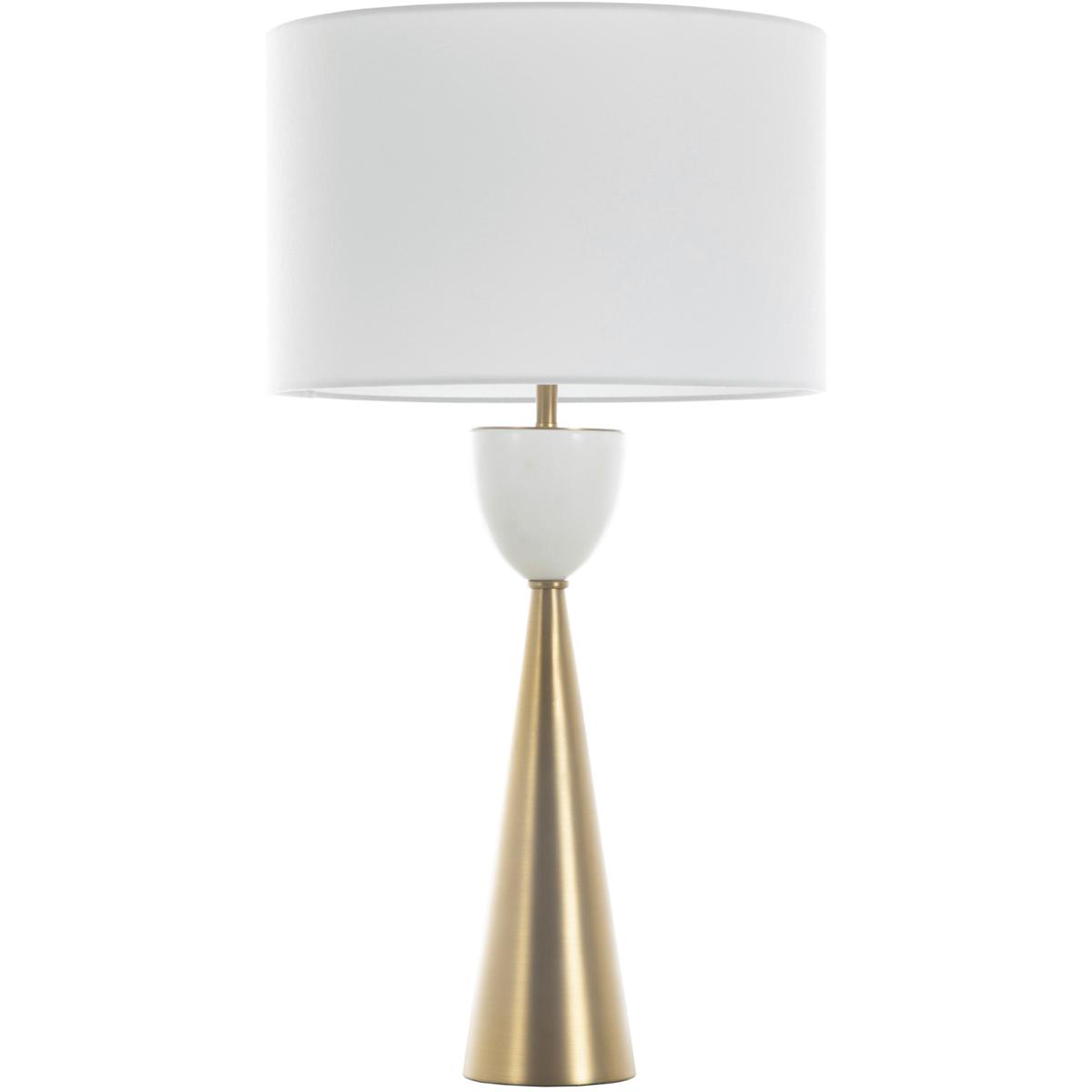 Gabby SCH175454 Rome 31 inch Matte Gold Brass  Antique Bronze  White Marble Table Lamp Portable Light