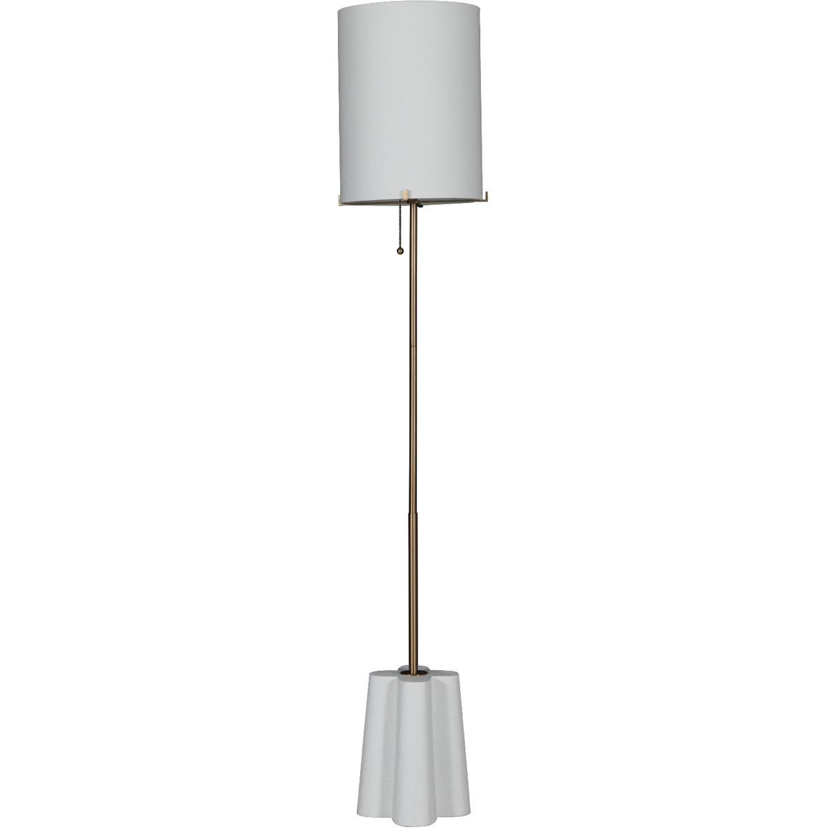 Gabby SCH-175547 Florence 58 inch Brushed Brass / White Linen Table Lamp Portable Light