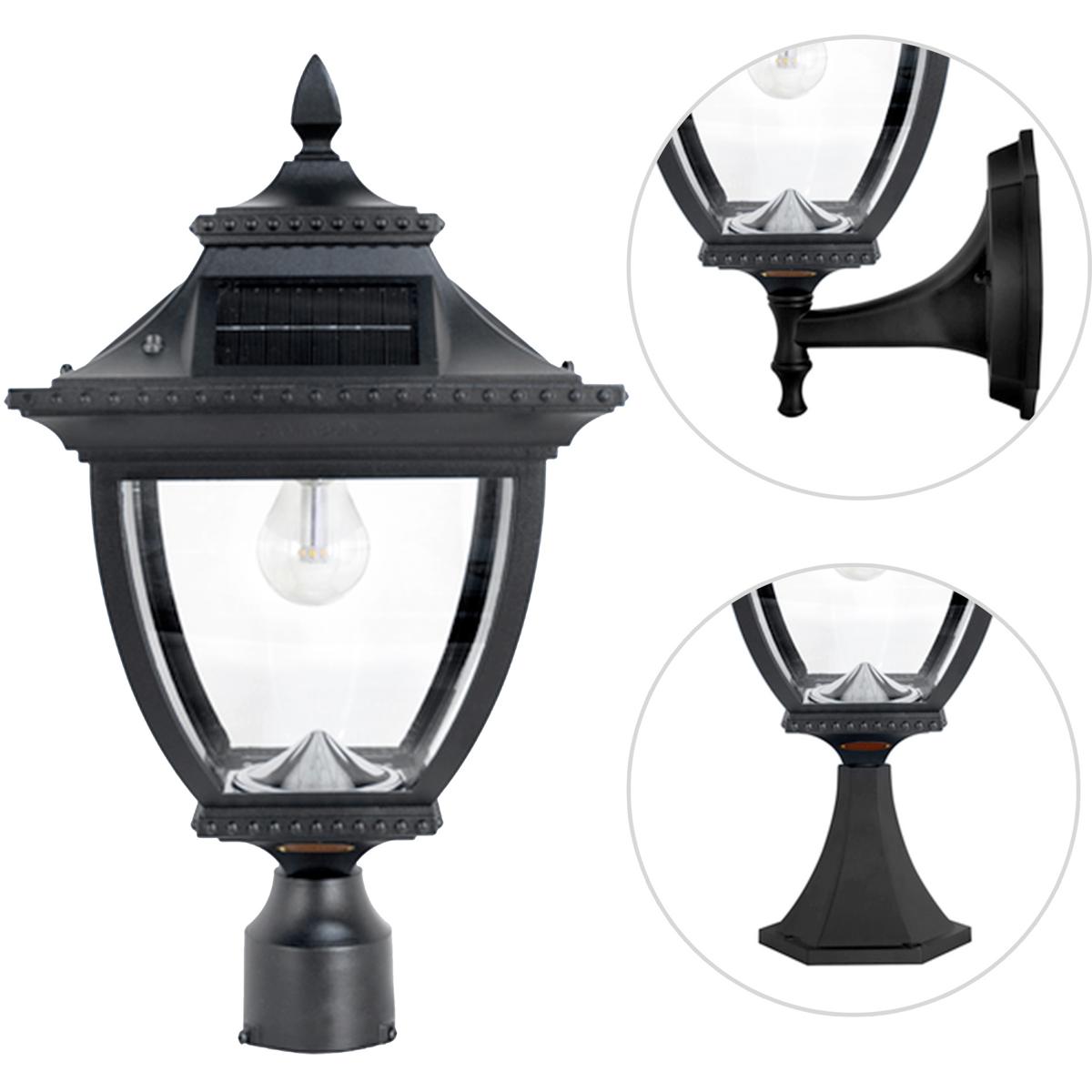 Gama Sonic 104B033 Pagoda LED 22 inch Black Outdoor Post Light, Solar
