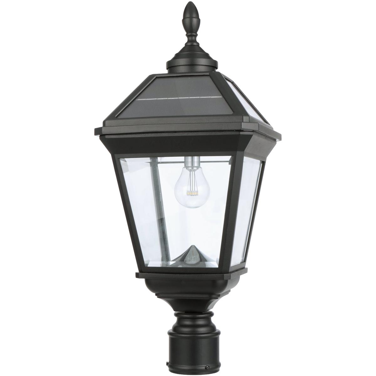 Imperial Bulb Solar Post Light with Trapezoidal Solar Panels with 3 in. Fitter Mount
