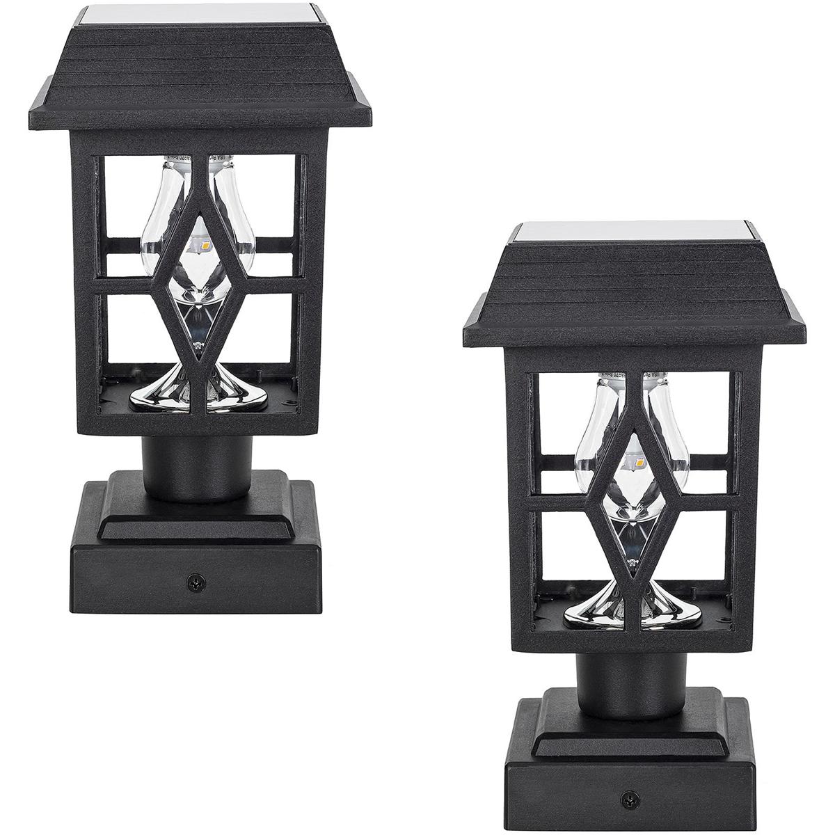 Gama Sonic 84BP250011 Luna II 1 Light 5 inch Black Pergola Light, Solar