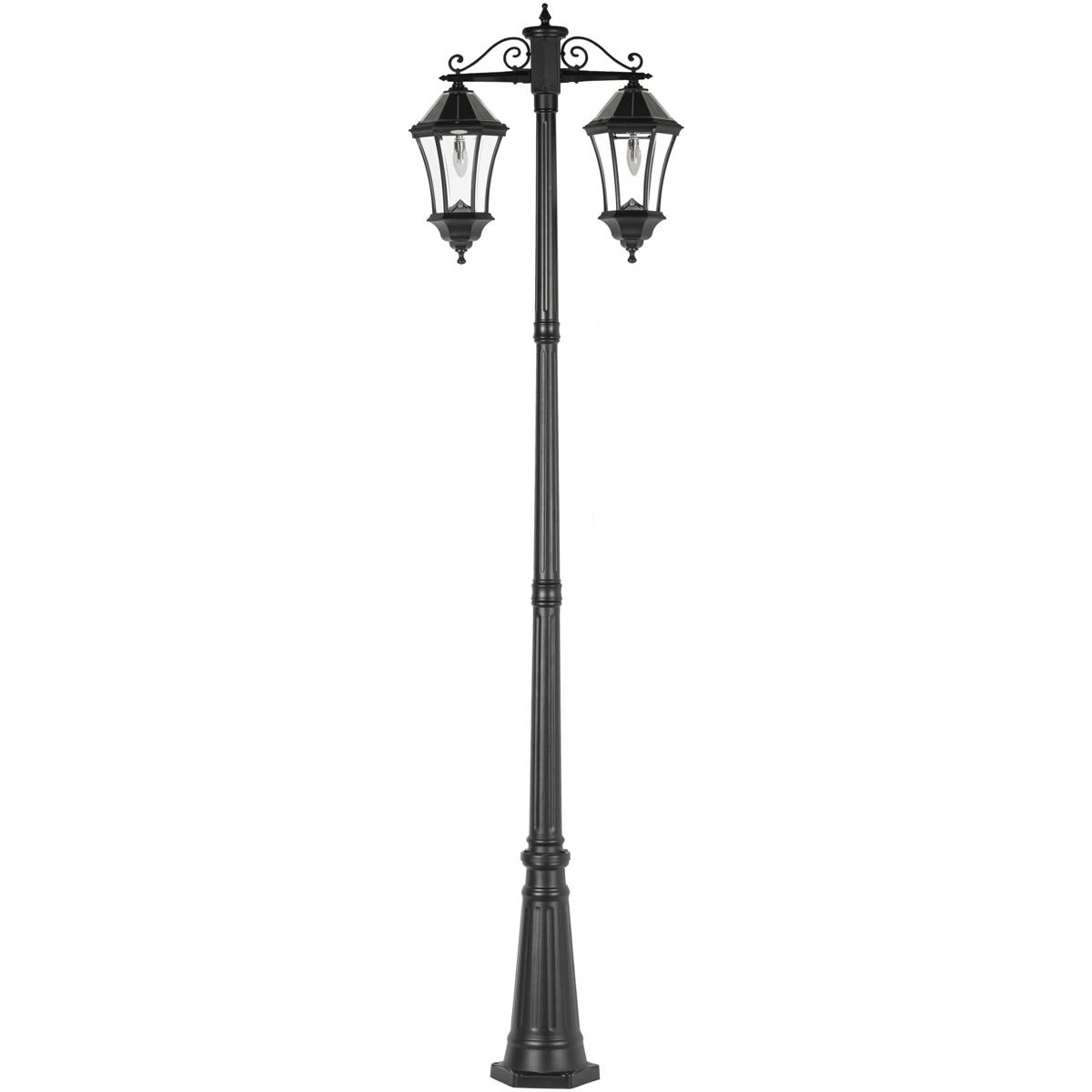 Gama Sonic 94BM500D2 Victorian 2 Light 99.75 inch Black Post Light, Solar