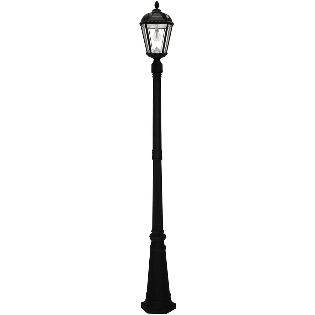 Royal Bulb Solar Lamp Post, GS Solar Light Bulb, Single Lamp, Black