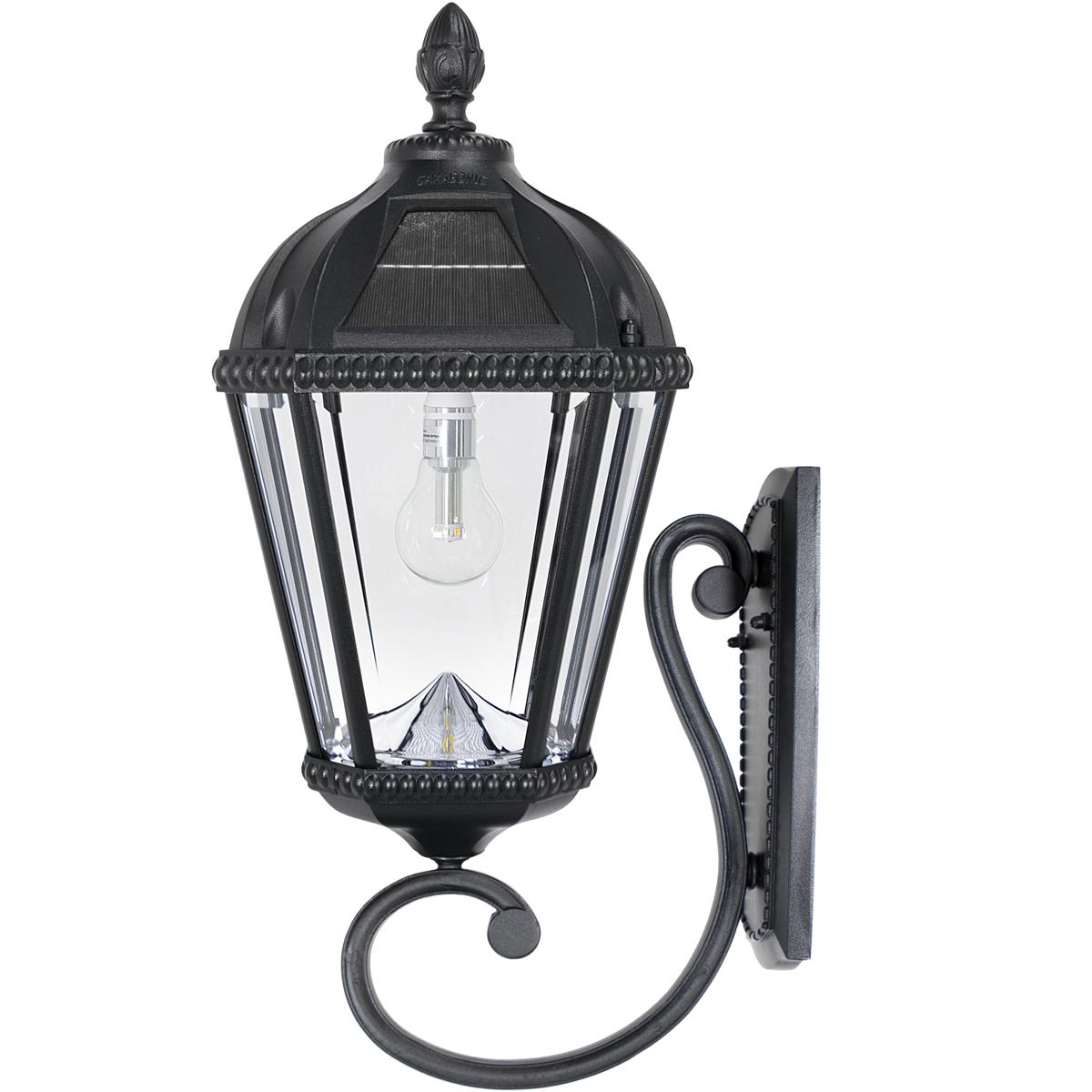 Gama Sonic 98B010 Royal 1 Light 21 inch Black Outdoor Wall Sconce, Solar