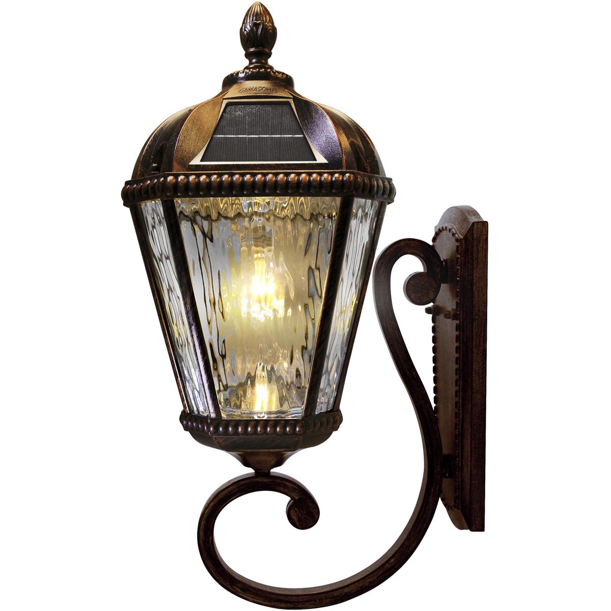 Gama Sonic 98B110 Royal LED 21 inch Brushed Bronze Outdoor Wall Sconce, Solar
