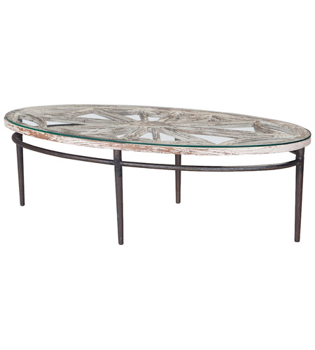 Guildmaster 615001wg 1 Farmhouse 54 X 26 Inch Weathered Grey White Coffee Table Oval