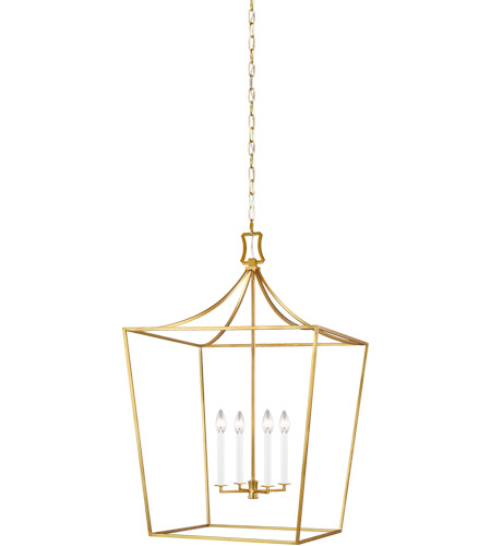 Generation Lighting Cc1024bbs Chapman Myers Southold 4 Light 24 Inch Burnished Brass Hanging Lantern Ceiling Light