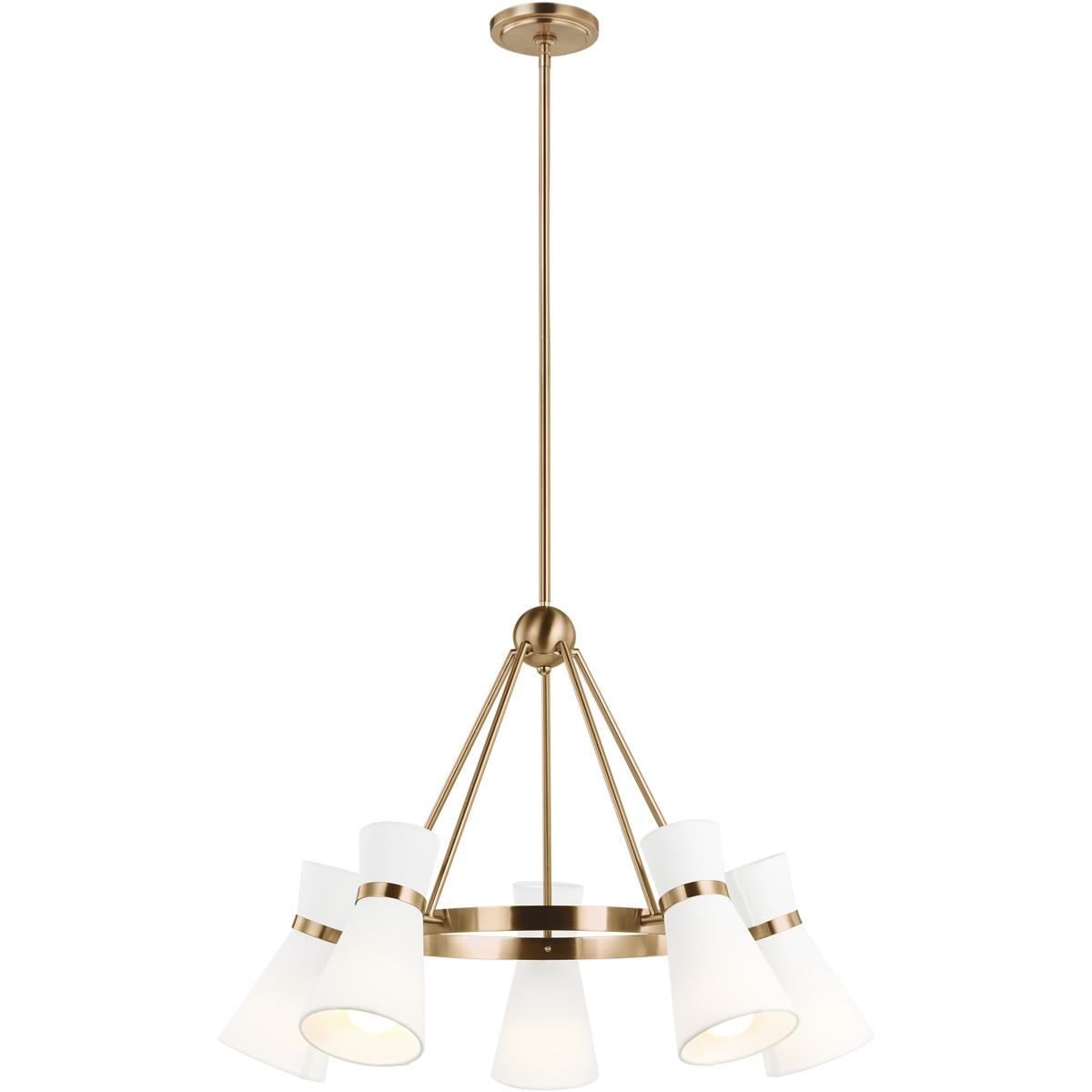 Visual Comfort Studio Collection 3190505EN3-848 Clark 5 Light 29.13 inch Satin Brass Chandelier Ceiling Light