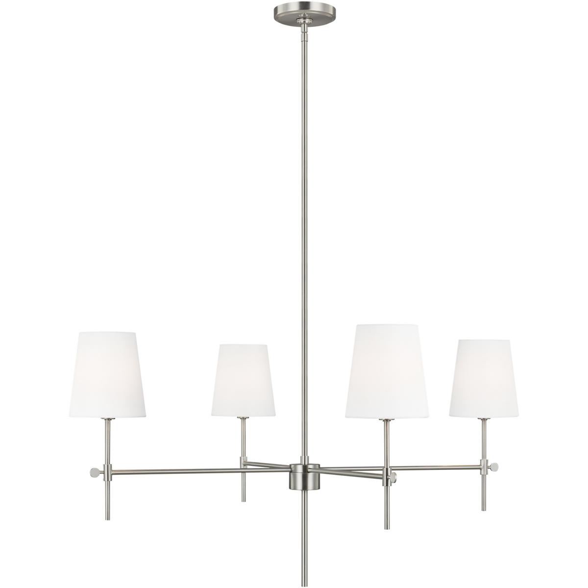 Visual Comfort Studio Collection 3287204EN-962 TOB by Thomas O'Brien Baker 4 Light 36 inch Brushed Nickel Chandelier Ceiling Light