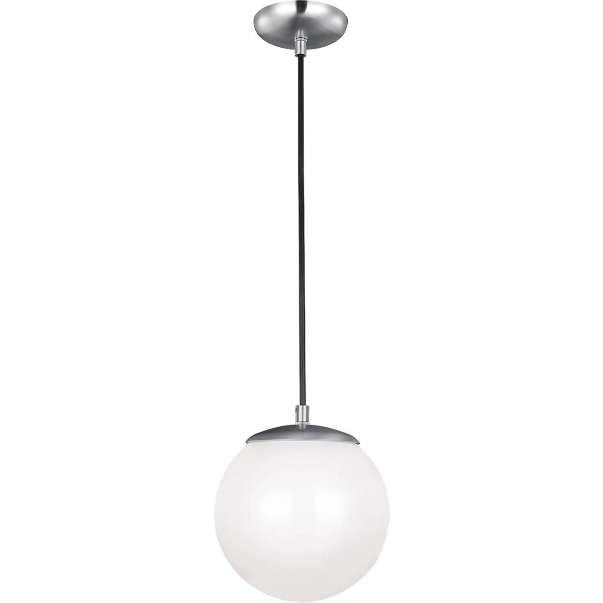 Visual Comfort Studio Collection 6018EN3-04 Leo - Hanging Globe 1 Light 8 inch Satin Aluminum Pendant Ceiling Light