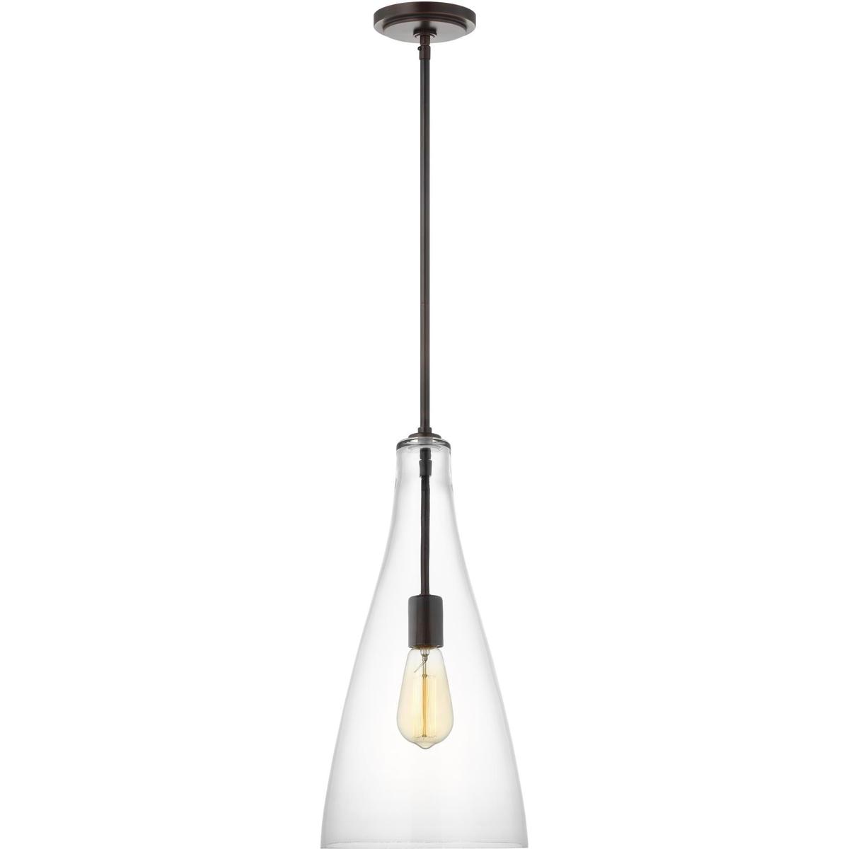 Visual Comfort Studio Collection 6537001EN7-710 Arilda 1 Light Bronze Pendant Ceiling Light