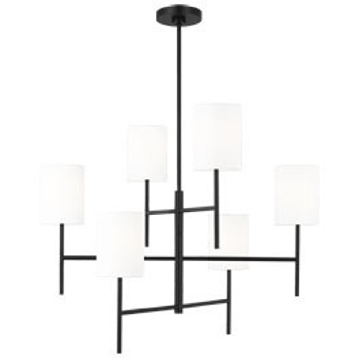 Visual Comfort Studio Collection BC1006MBK Barbara Barry Key 6 Light 32 inch Midnight Black Chandelier Ceiling Light
