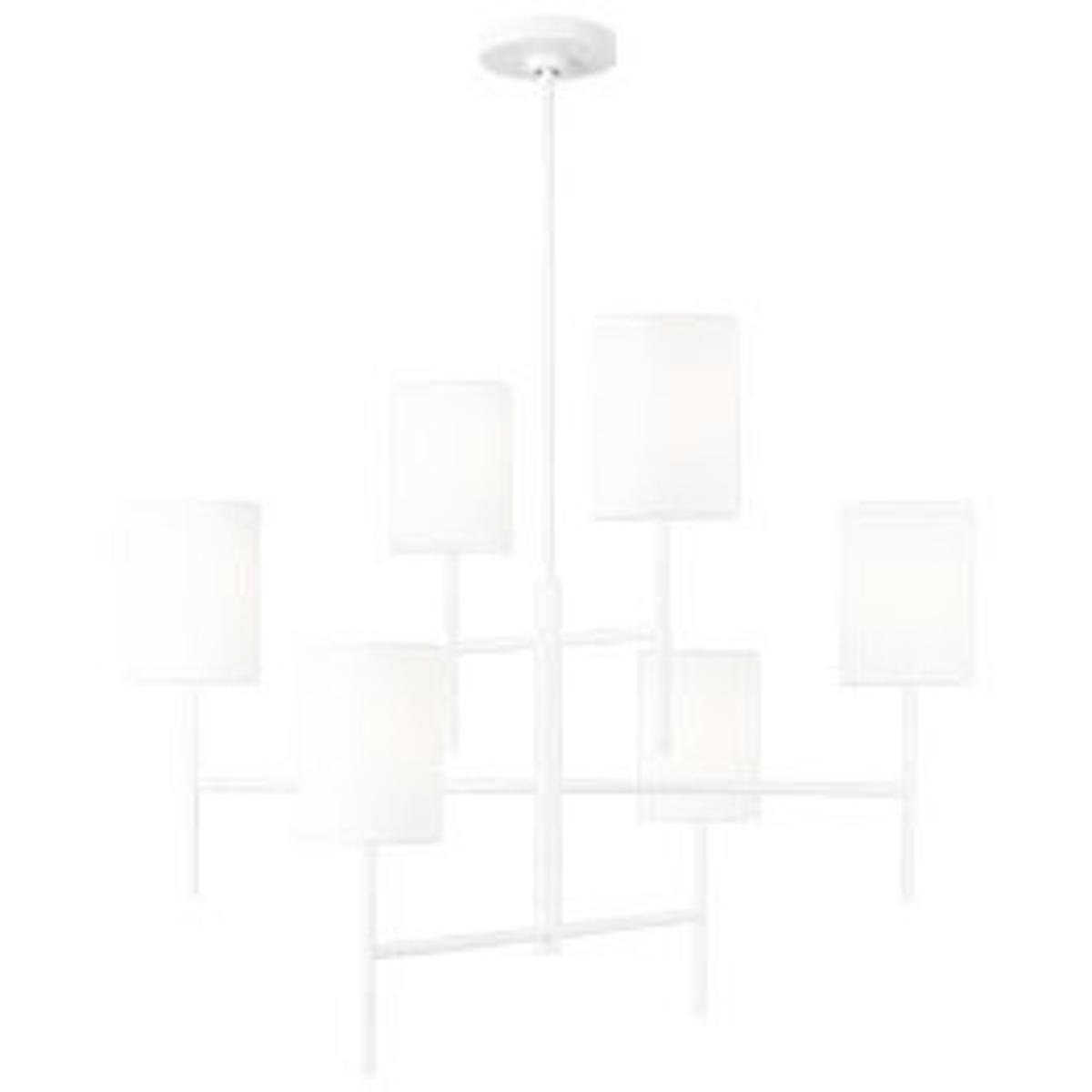 Visual Comfort Studio Collection BC1006MWT Barbara Barry Key 6 Light 32 inch Matte White Chandelier Ceiling Light