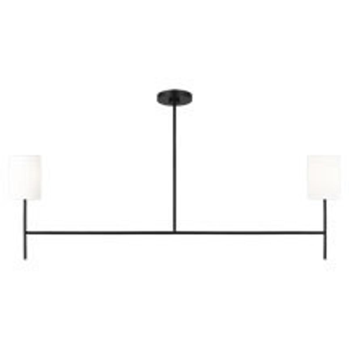 Visual Comfort Studio Collection BC1012MBK Barbara Barry Key 2 Light 52 inch Midnight Black Linear Chandelier Ceiling Light
