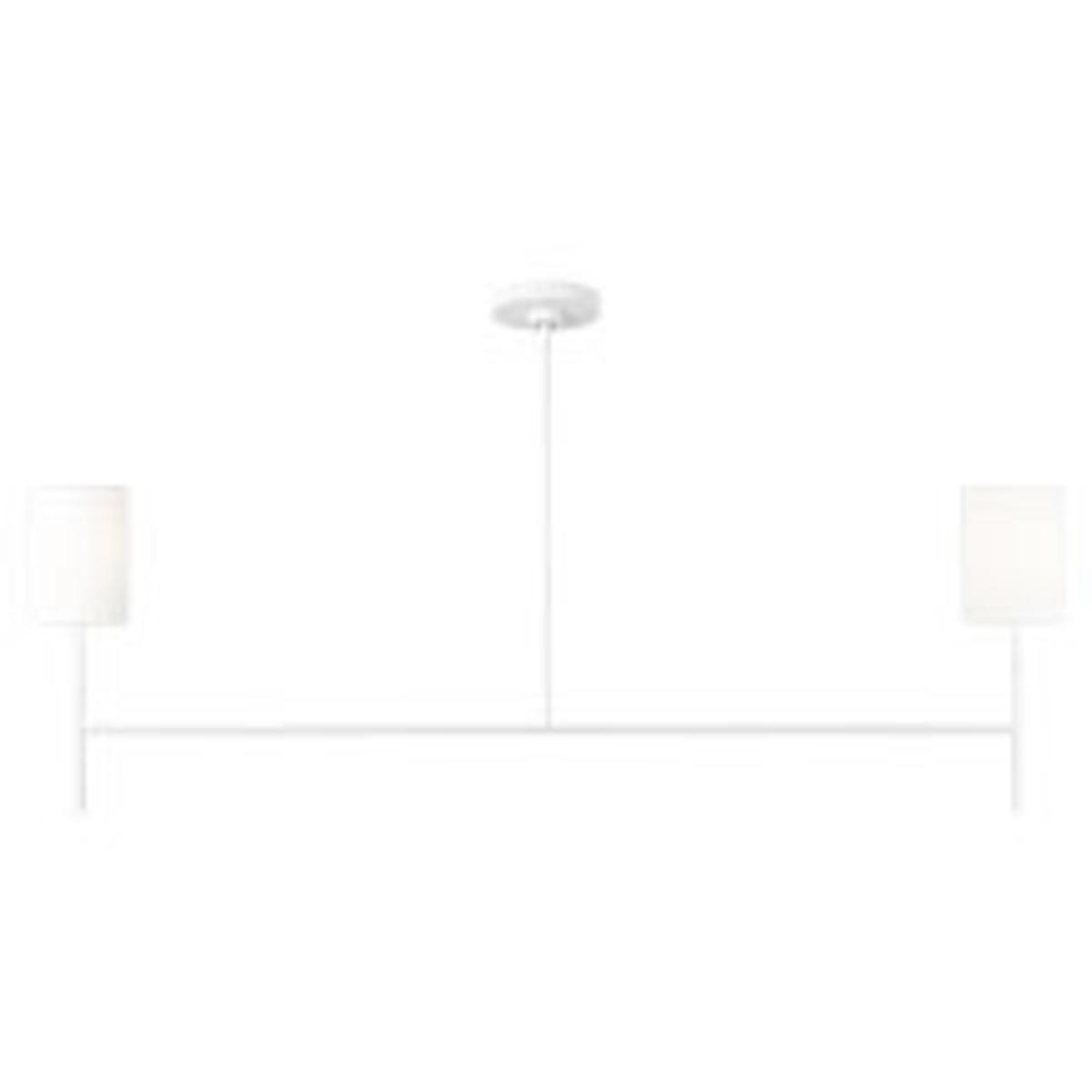 Visual Comfort Studio Collection BC1012MWT Barbara Barry Key 2 Light 52 inch Matte White Linear Chandelier Ceiling Light