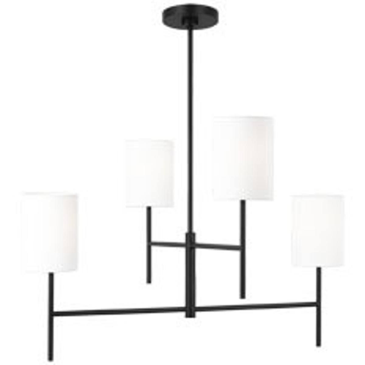 Visual Comfort Studio Collection BC1024MBK Barbara Barry Key 4 Light 32 inch Midnight Black Chandelier Ceiling Light