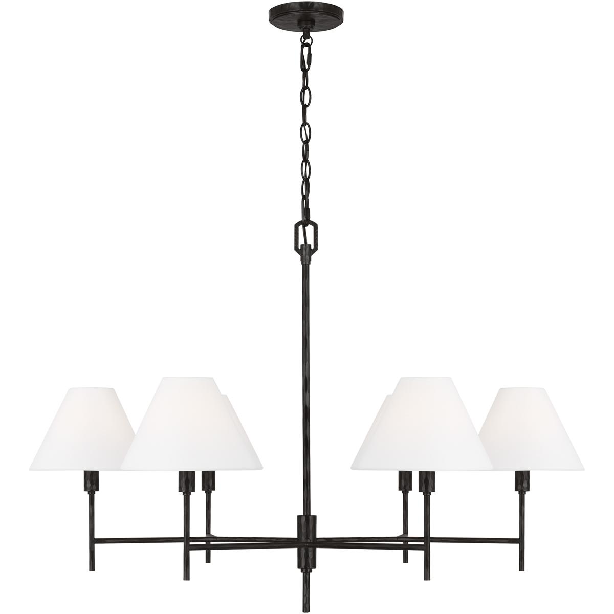 Visual Comfort Studio Collection CC1776AI C&M by Chapman & Myers Ridgewood 6 Light 36 inch Aged Iron Chandelier Ceiling Light