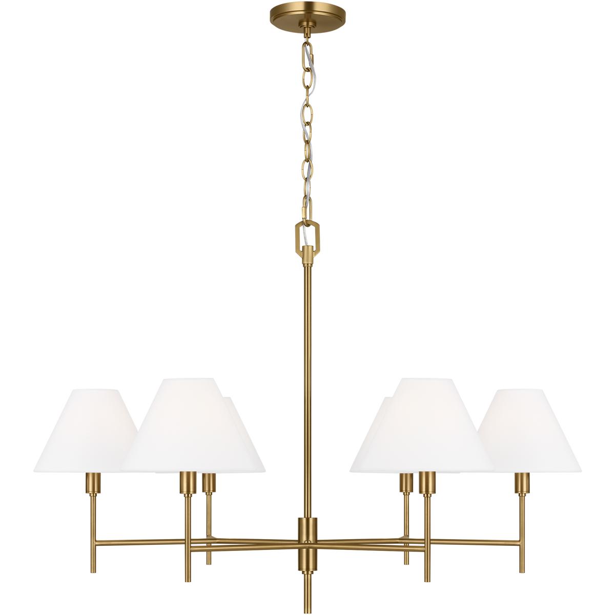 Visual Comfort Studio Collection CC1776BBS C&M by Chapman & Myers Ridgewood 6 Light 36 inch Burnished Brass Chandelier Ceiling Light