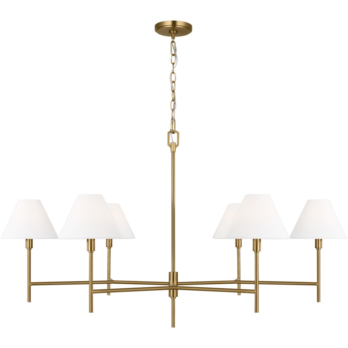 Visual Comfort Studio Collection CC1786BBS C&M by Chapman & Myers Ridgewood 6 Light 48 inch Burnished Brass Chandelier Ceiling Light