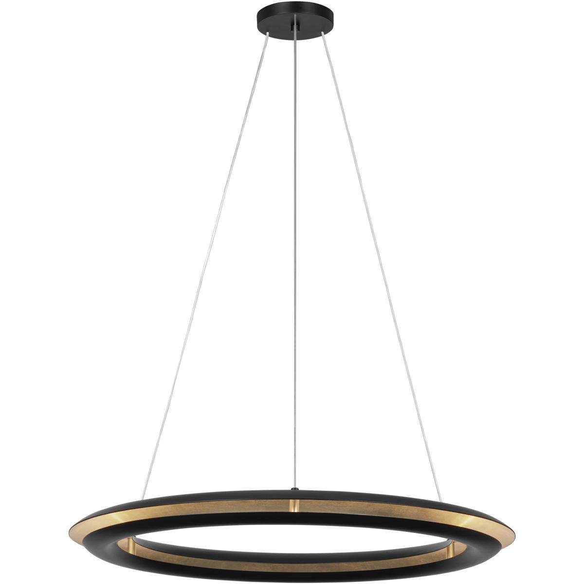 Visual Comfort Studio Collection CC1791MBK C&M by Chapman & Myers Cielo LED 30 inch Midnight Black Chandelier Ceiling Light