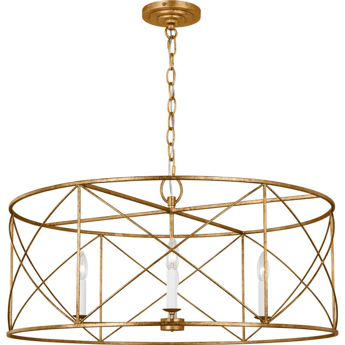 Visual Comfort Studio Collection CC1624ADB C&M by Chapman & Myers Beatrix 4 Light 30 inch Antique Gild Chandelier Ceiling Light