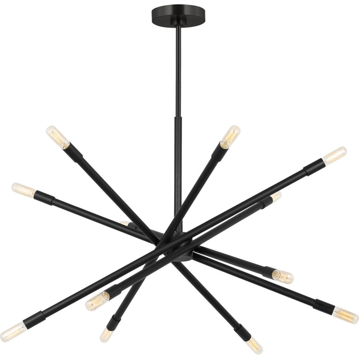 Visual Comfort Studio Collection CC16612MBK C&M by Chapman & Myers Eastyn 12 Light 29.75 inch Midnight Black Chandelier Ceiling Light