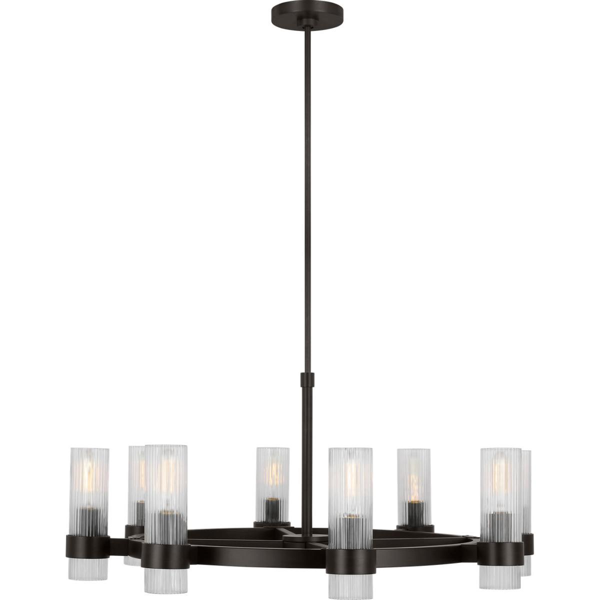 Visual Comfort Studio Collection CC1378AI C&M by Chapman & Myers Geneva 8 Light 33 inch Aged Iron Chandelier Ceiling Light