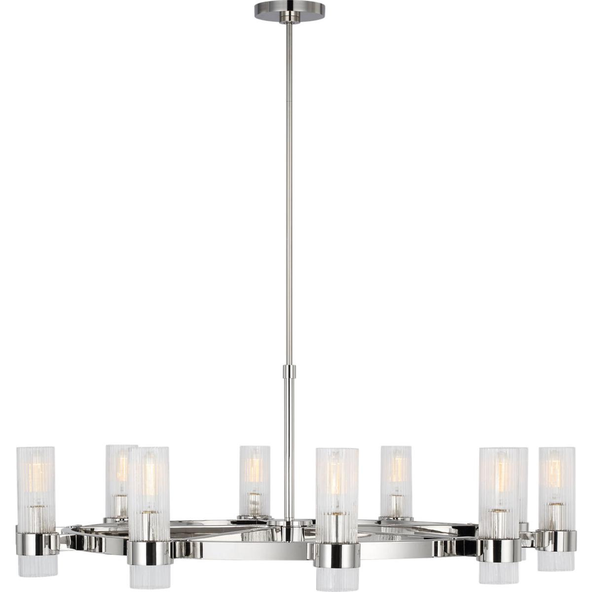Visual Comfort Studio Collection CC16810PN C&M by Chapman & Myers Geneva 8 Light 42 inch Polished Nickel Chandelier Ceiling Light