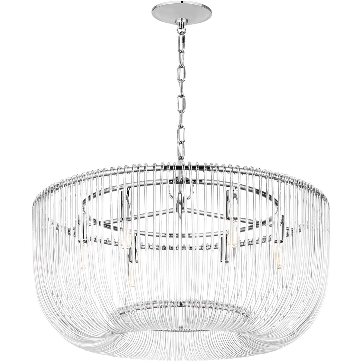 Visual Comfort Studio Collection CP1456PN C&M by Chapman & Myers Pierce 6 Light 28 inch Polished Nickel Pendant Ceiling Light