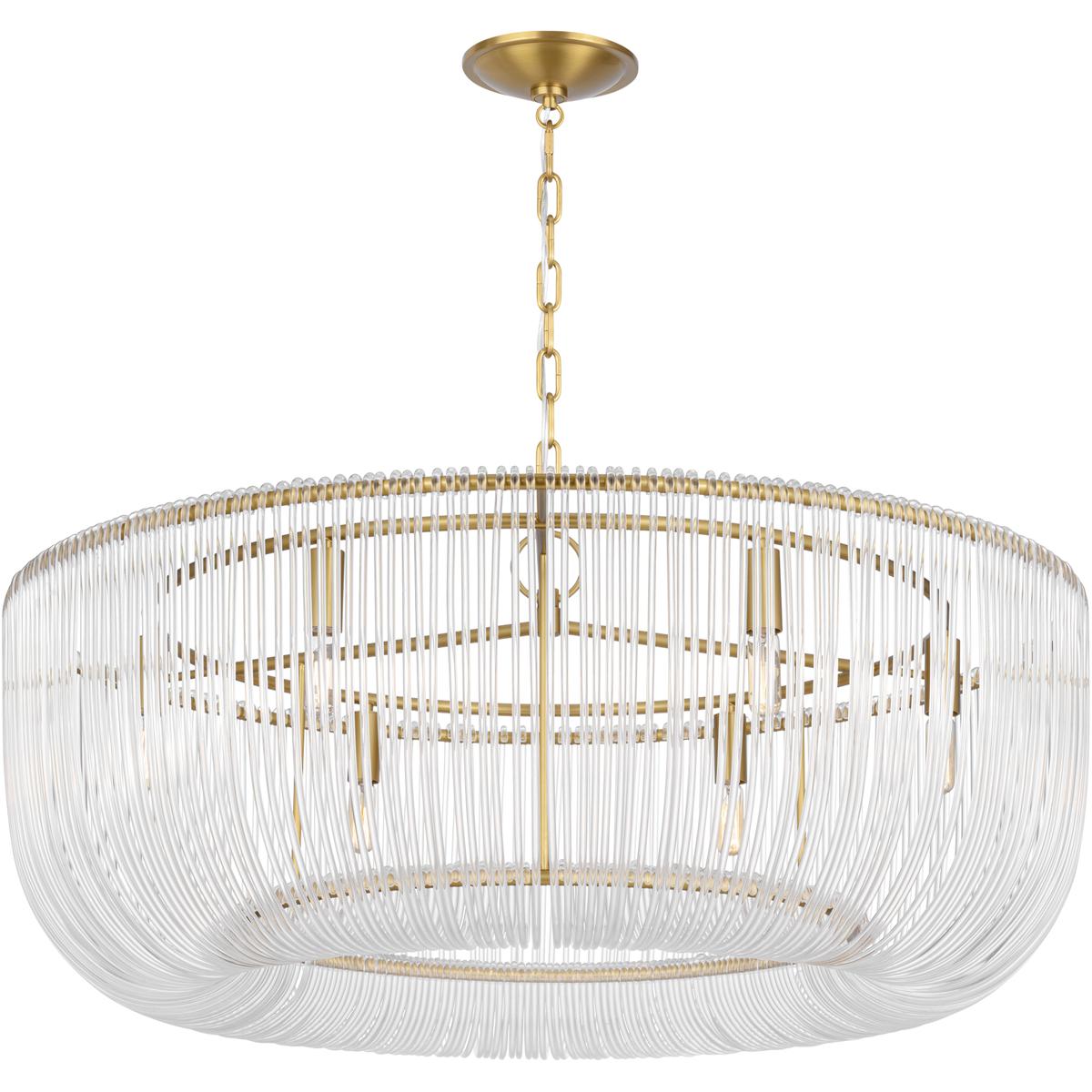 Visual Comfort Studio Collection CP1466BBS C&M by Chapman & Myers Pierce 6 Light 36 inch Burnished Brass Pendant Ceiling Light