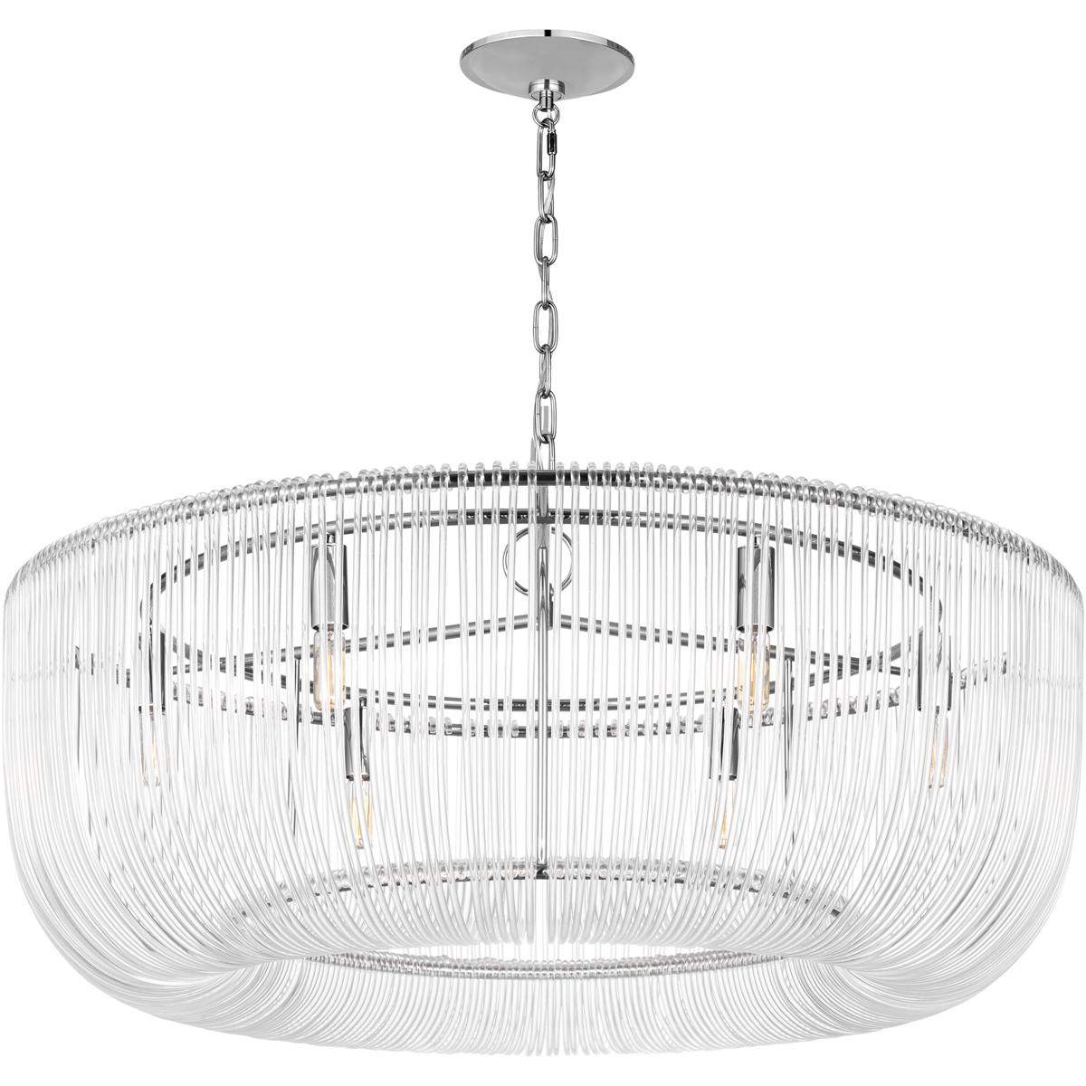 Visual Comfort Studio Collection CP1466PN C&M by Chapman & Myers Pierce 6 Light 36 inch Polished Nickel Pendant Ceiling Light