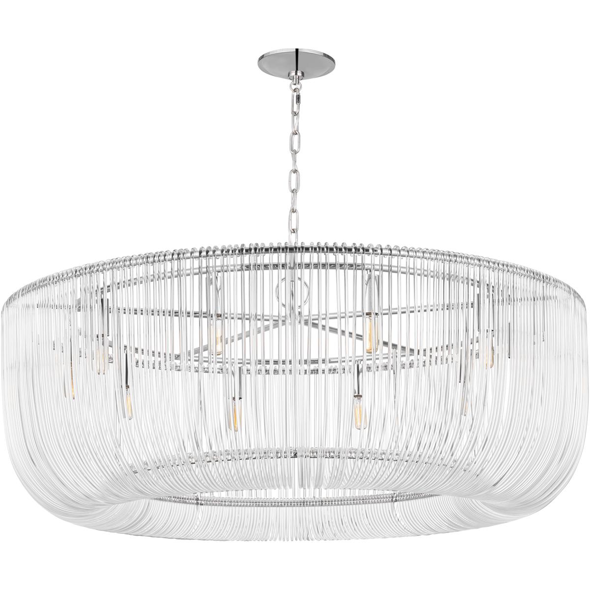 Visual Comfort Studio Collection CP14710PN C&M by Chapman & Myers Pierce 10 Light 42 inch Polished Nickel Pendant Ceiling Light