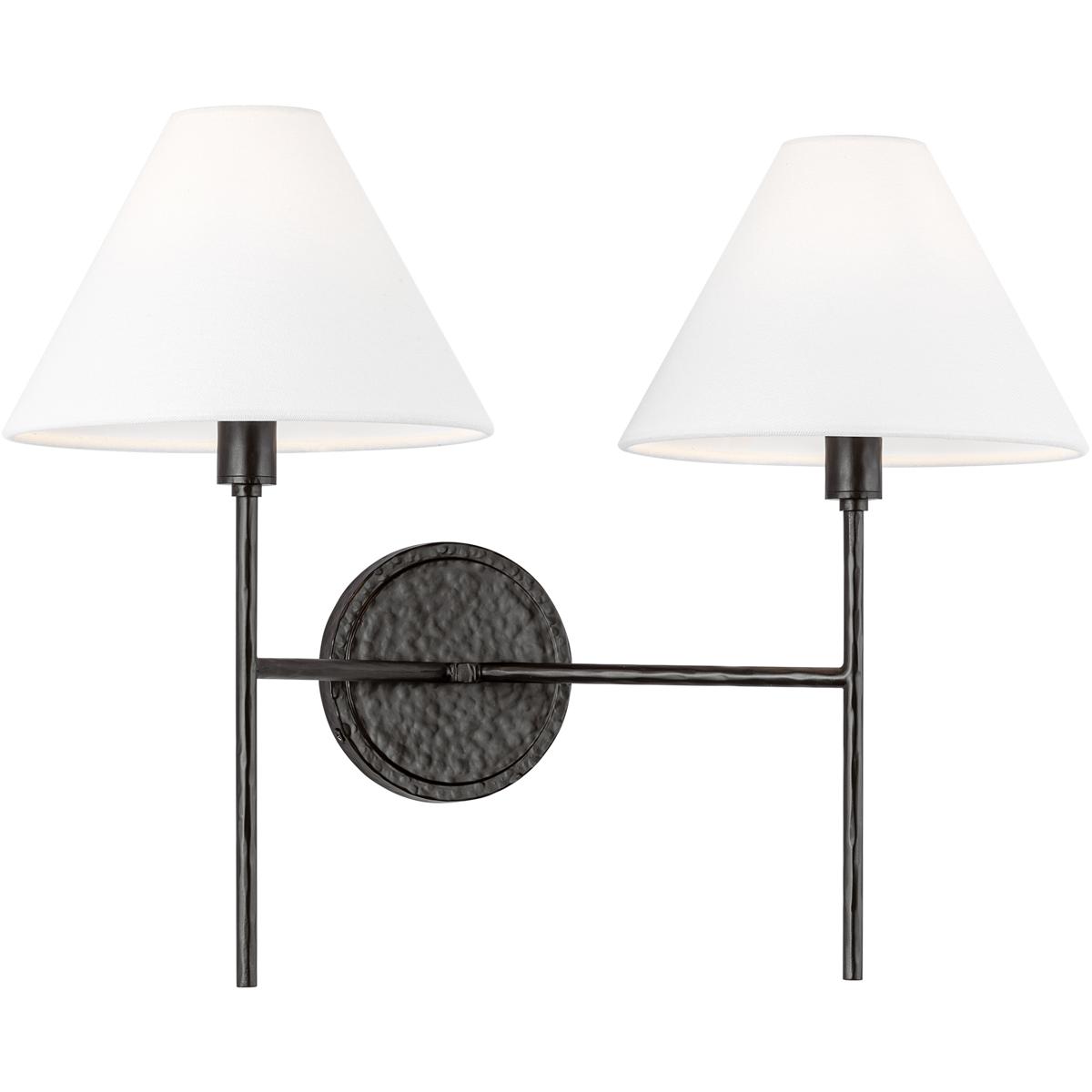 Visual Comfort Studio Collection CW1382AI C&M by Chapman & Myers Ridgewood 2 Light 19 inch Aged Iron Sconce Wall Light