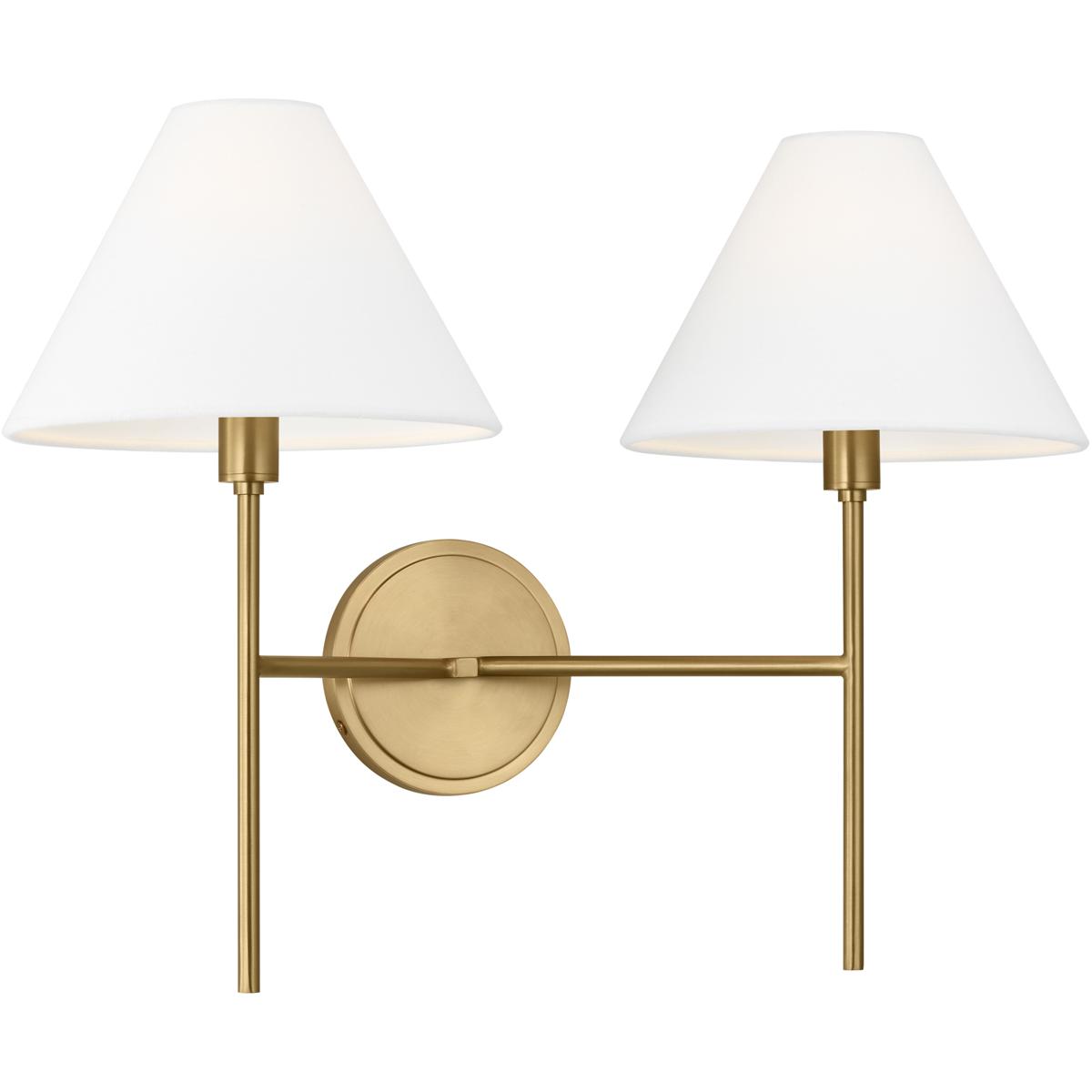 Visual Comfort Studio Collection CW1382BBS C&M by Chapman & Myers Ridgewood 2 Light 19 inch Burnished Brass Sconce Wall Light