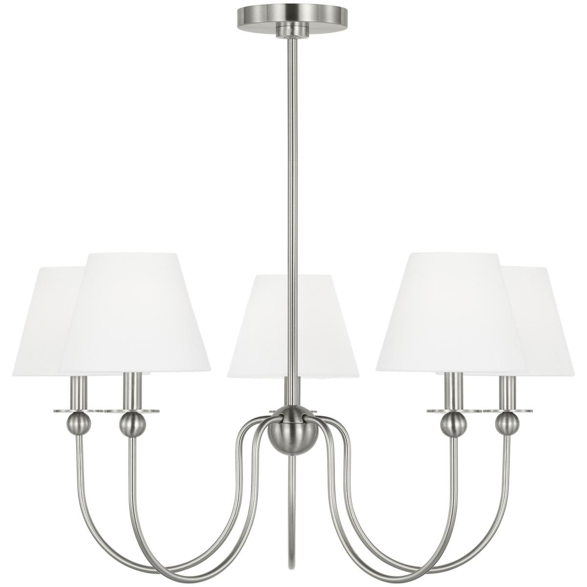Visual Comfort Studio Collection DJC1255BS Drew & Jonathan Elsay 5 Light 29.75 inch Brushed Nickel Chandelier Ceiling Light, Medium