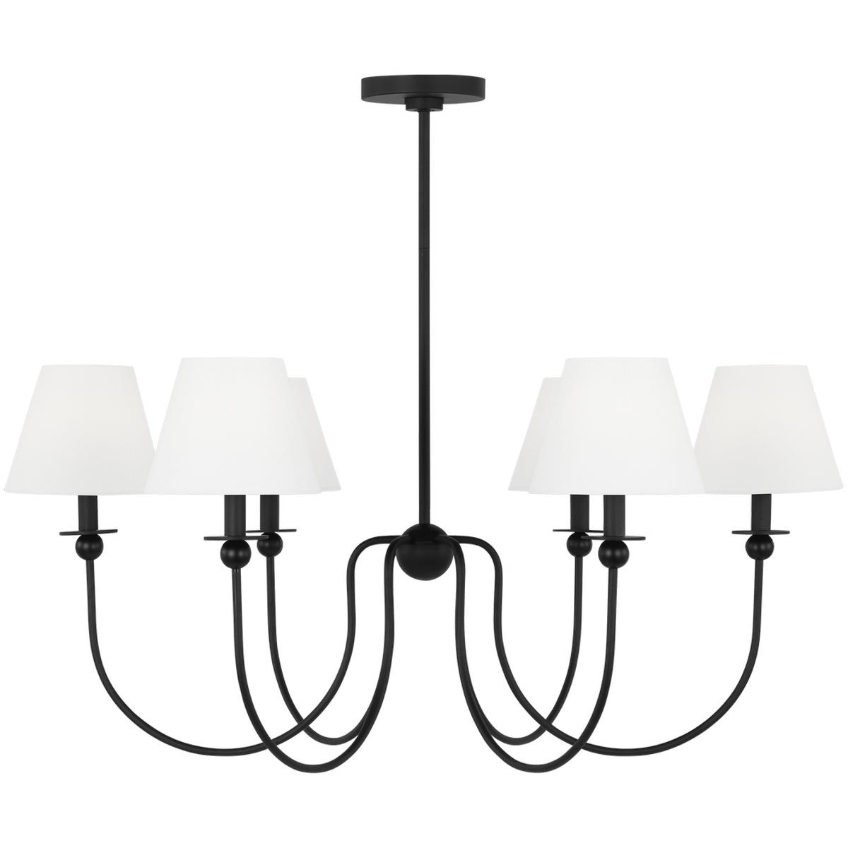 Visual Comfort Studio Collection DJC1246MBK Drew & Jonathan Elsay 6 Light 36.38 inch Midnight Black Chandelier Ceiling Light, Large