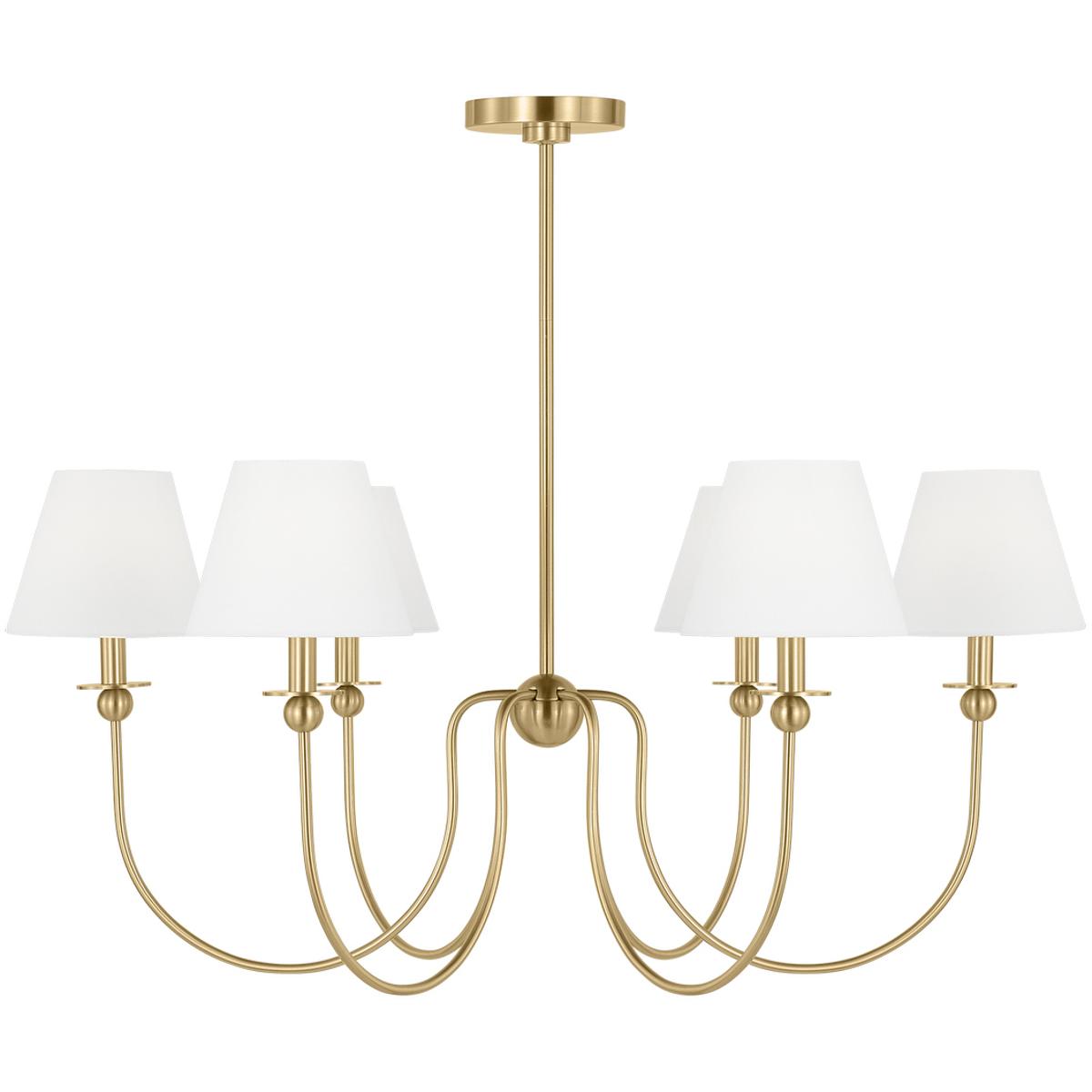 Visual Comfort Studio Collection DJC1246SB Drew & Jonathan Elsay 6 Light 36.38 inch Satin Brass Chandelier Ceiling Light, Large