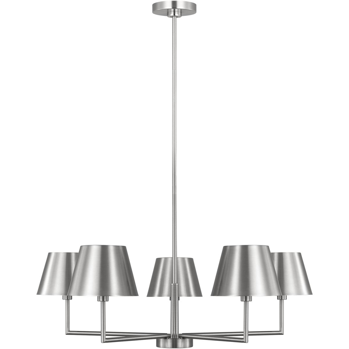 Visual Comfort Studio Collection DJC1265BS Drew & Jonathan Ender 5 Light 32.63 inch Brushed Nickel Chandelier Ceiling Light, Medium