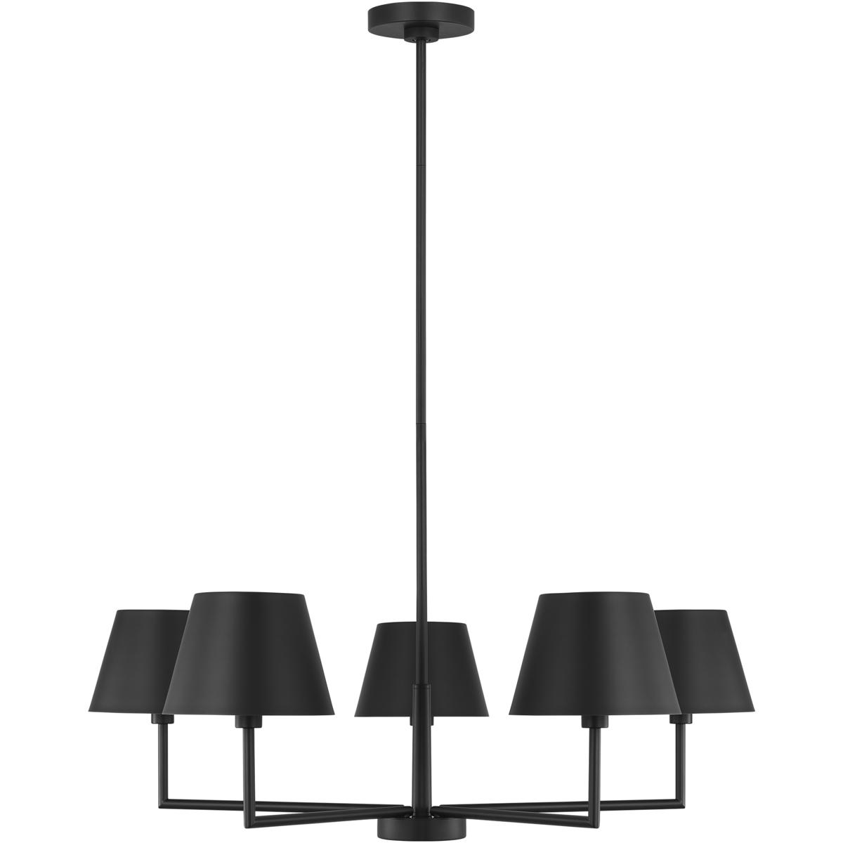 Visual Comfort Studio Collection DJC1265MBK Drew & Jonathan Ender 5 Light 32.63 inch Midnight Black Chandelier Ceiling Light, Medium