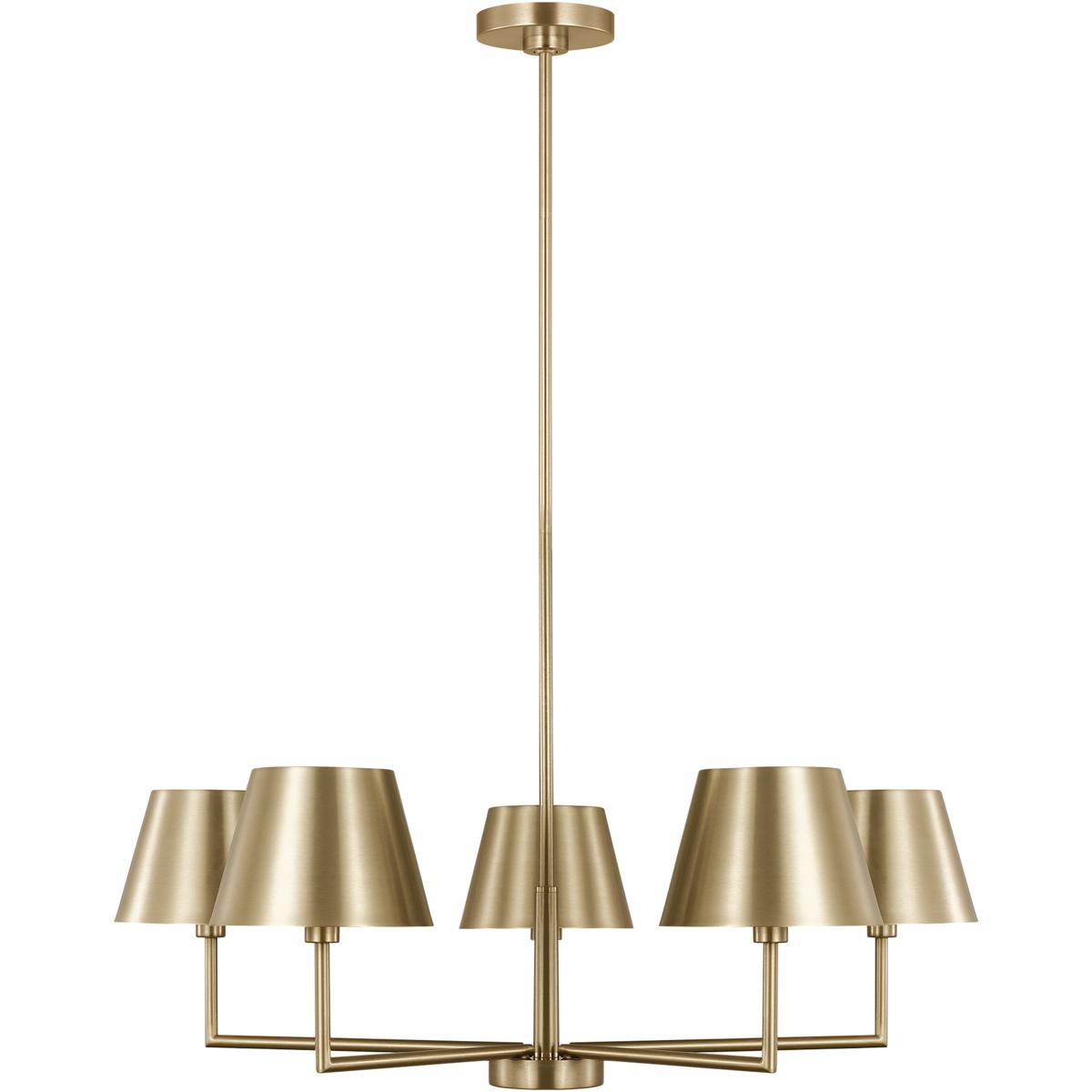 Visual Comfort Studio Collection DJC1265SB Drew & Jonathan Ender 5 Light 32.63 inch Satin Brass Chandelier Ceiling Light, Medium